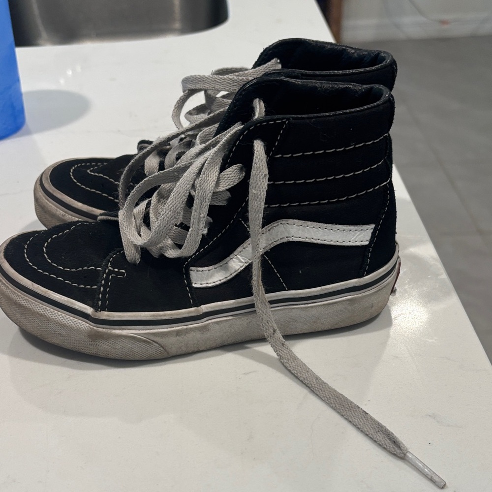 Vans Kids Black and White High-Top Sneakers